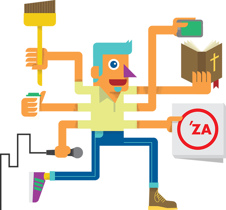 Busy Youth Worker Illustration