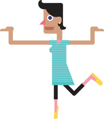 woman pointing illustration