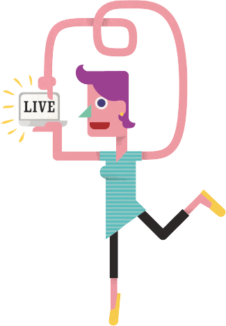 woman with live currciulum laptop illustration