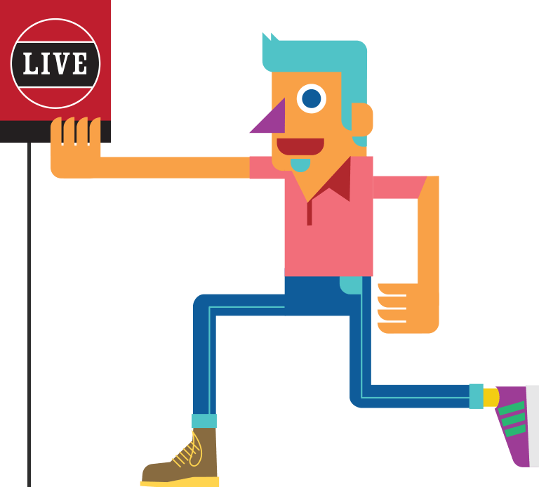 Youth Worker Holding LIVE Curriculum Kit Illustration