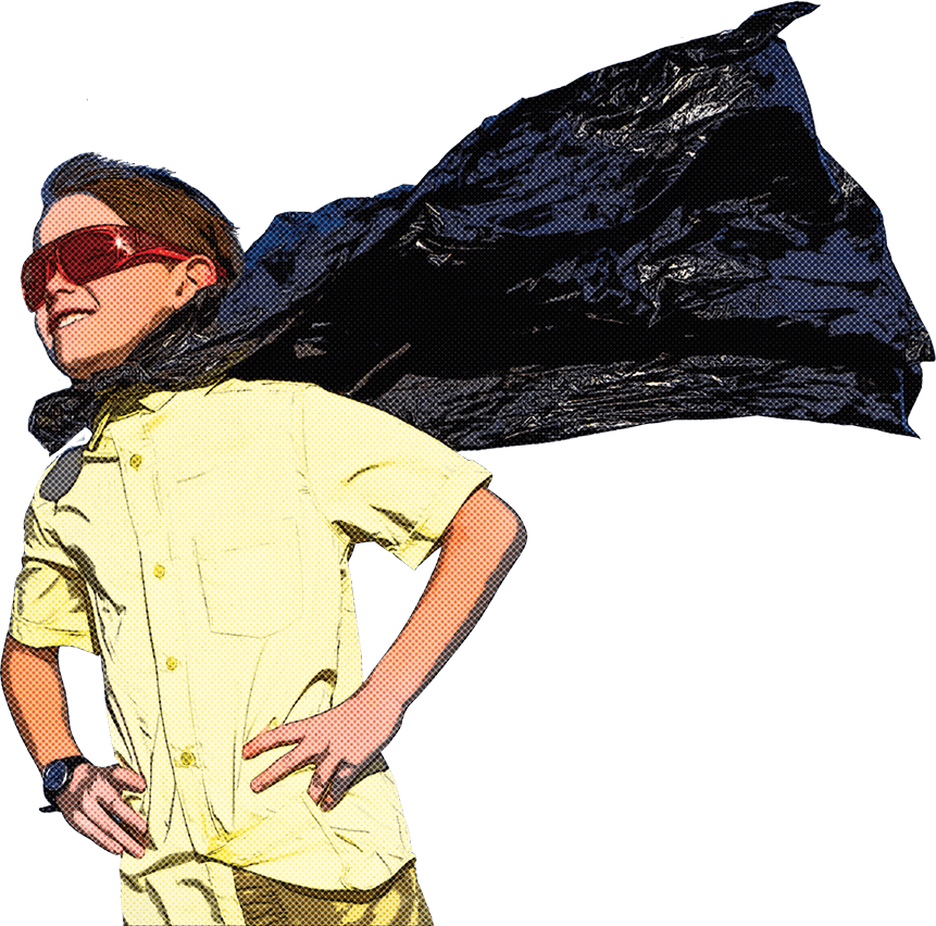 courage boy with cape