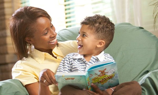 Mom and Son Reading Book