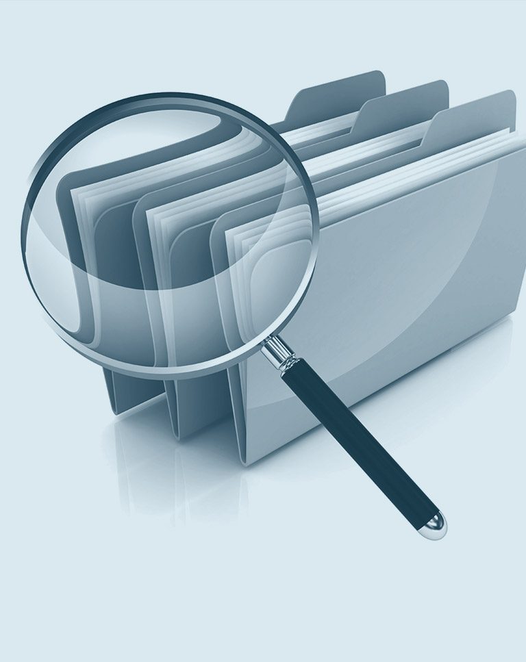 Magnifying Glass and Folders