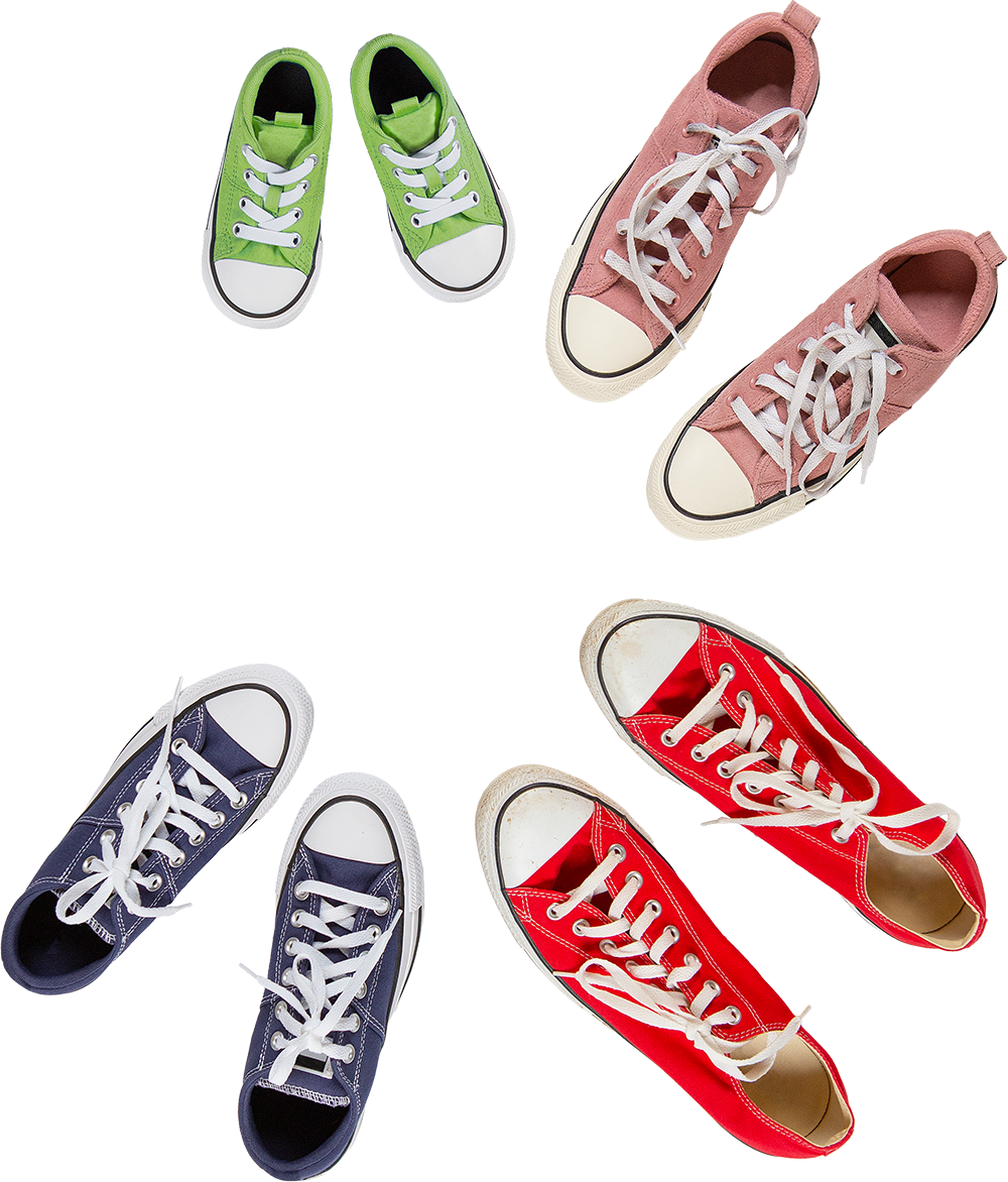 sneakers in a circle