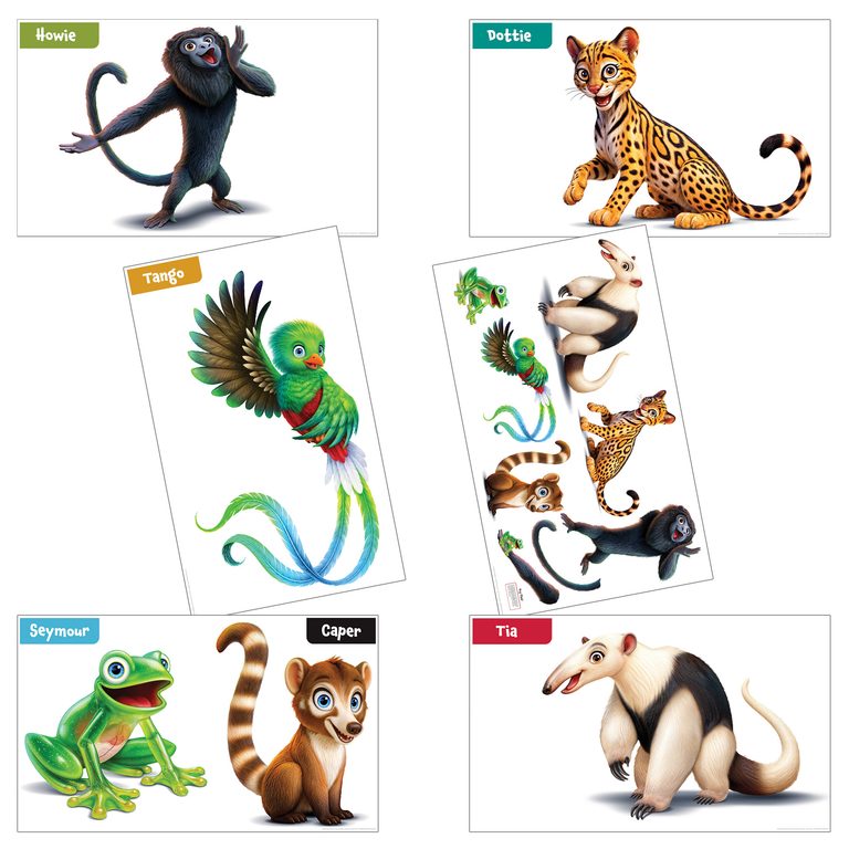 Rainforest Falls VBS Giant Bible Memory Buddy Poster Pack (set of 6) (3 ft. x 5 ft.)