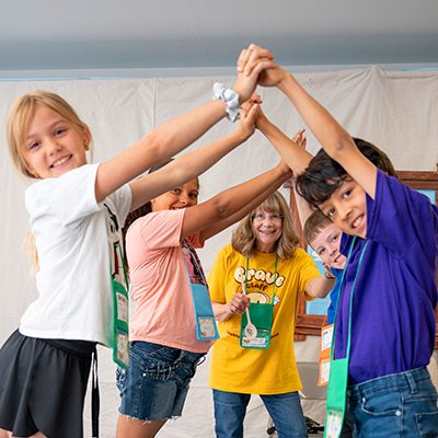VBS Students Making a Tuinnel with their Arms